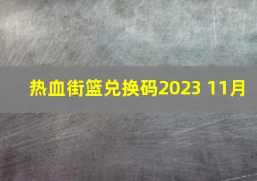 热血街篮兑换码2023 11月